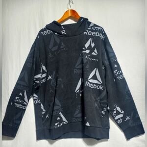 Reebok Men's Unwind Hoodie Sweatshirt Black And Gray Size 3XL